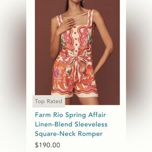 NWT FARM Rio Beige Spring Affair Lenzing™ Ecovero™ Euroflax™ Romper